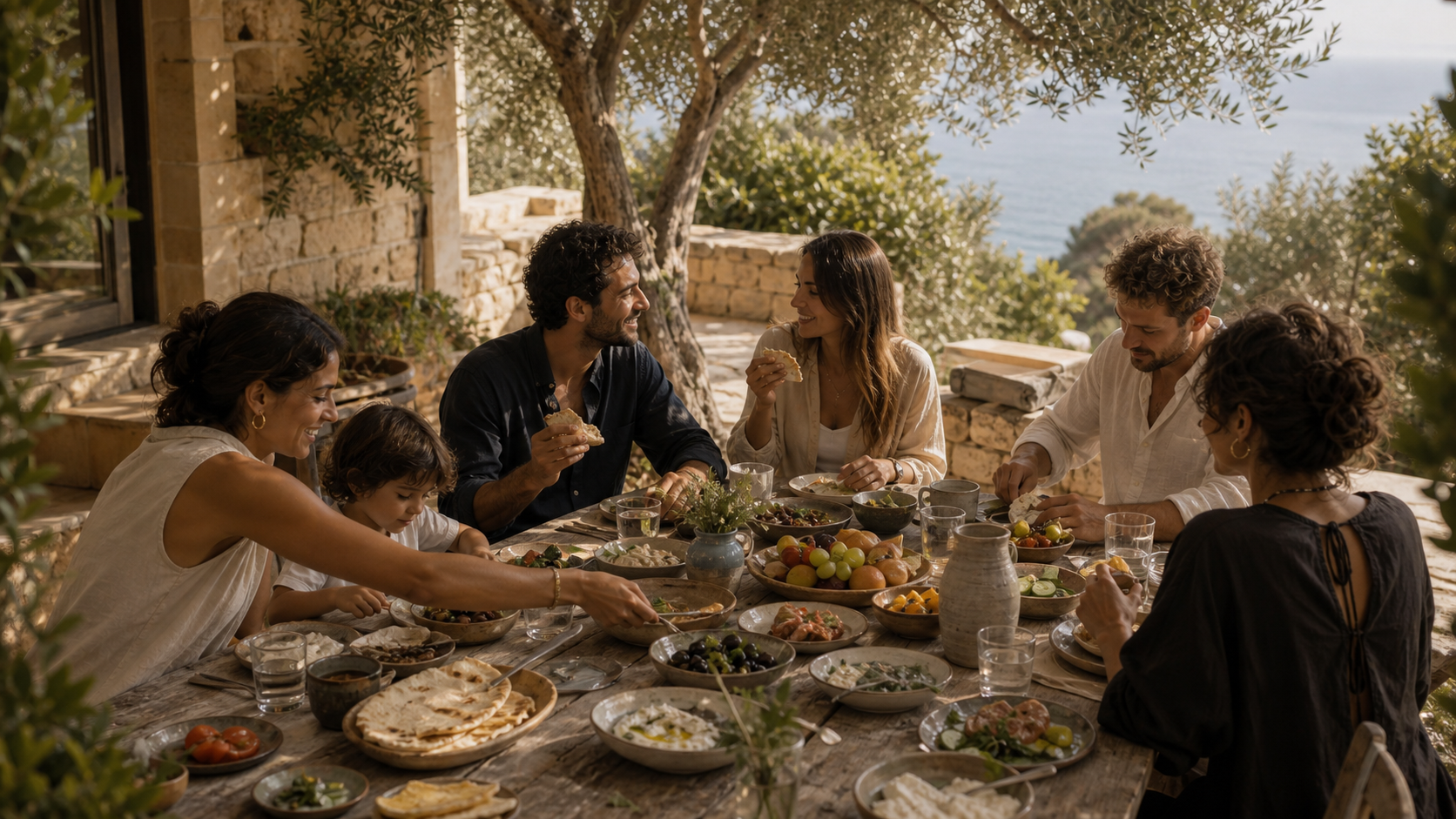 A generous breakfast table