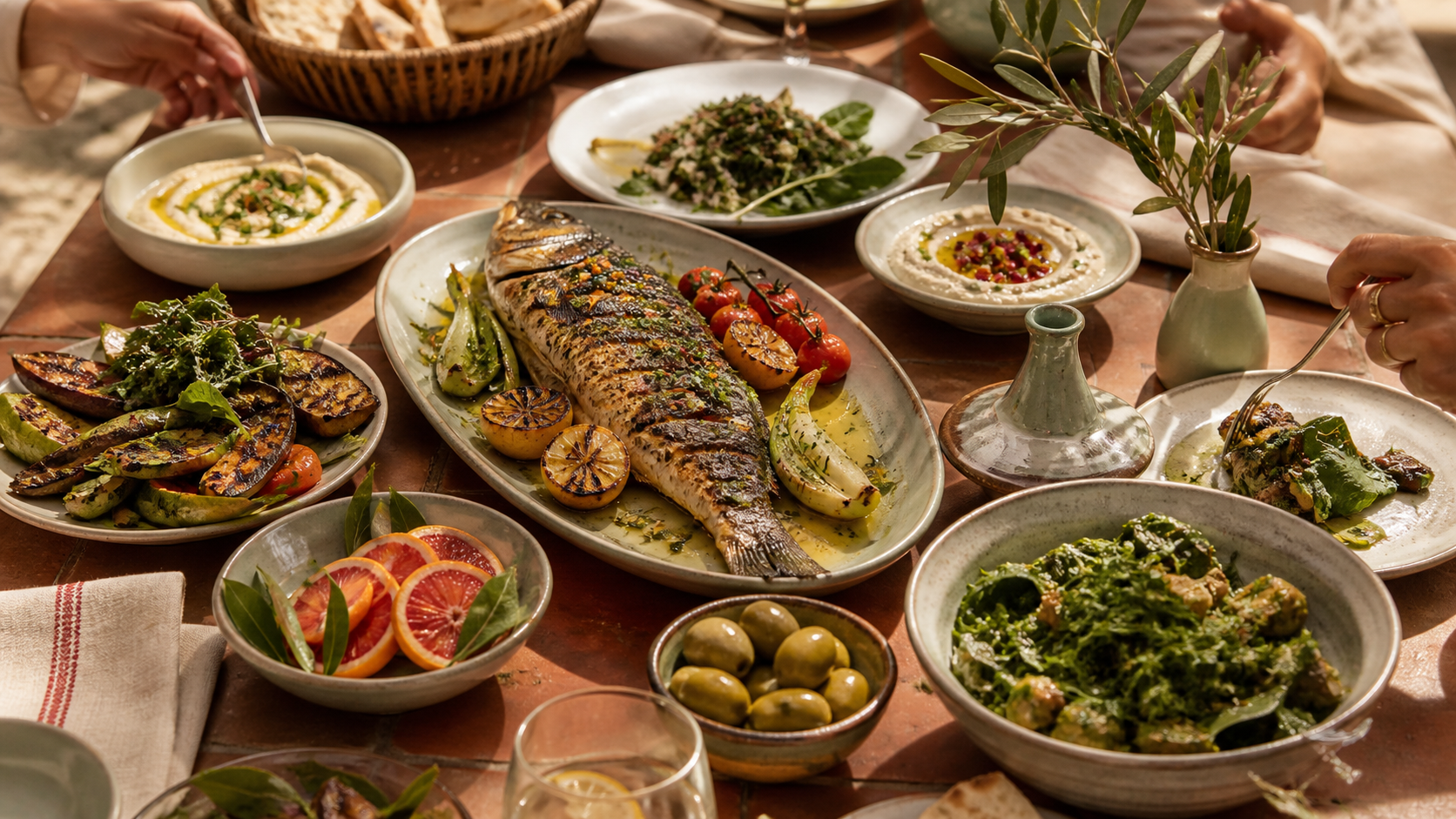 A table set for a focused meal in the garden